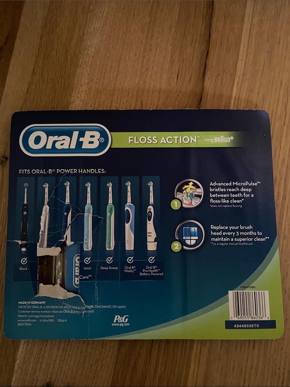 7 Oral-B Braun Floss Action Micropulse Bristles Replacement Tooth Brush Heads